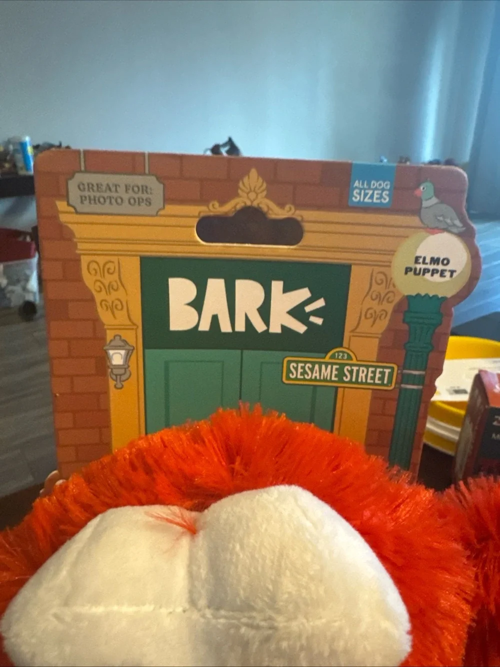 Elmo bark box dog toy